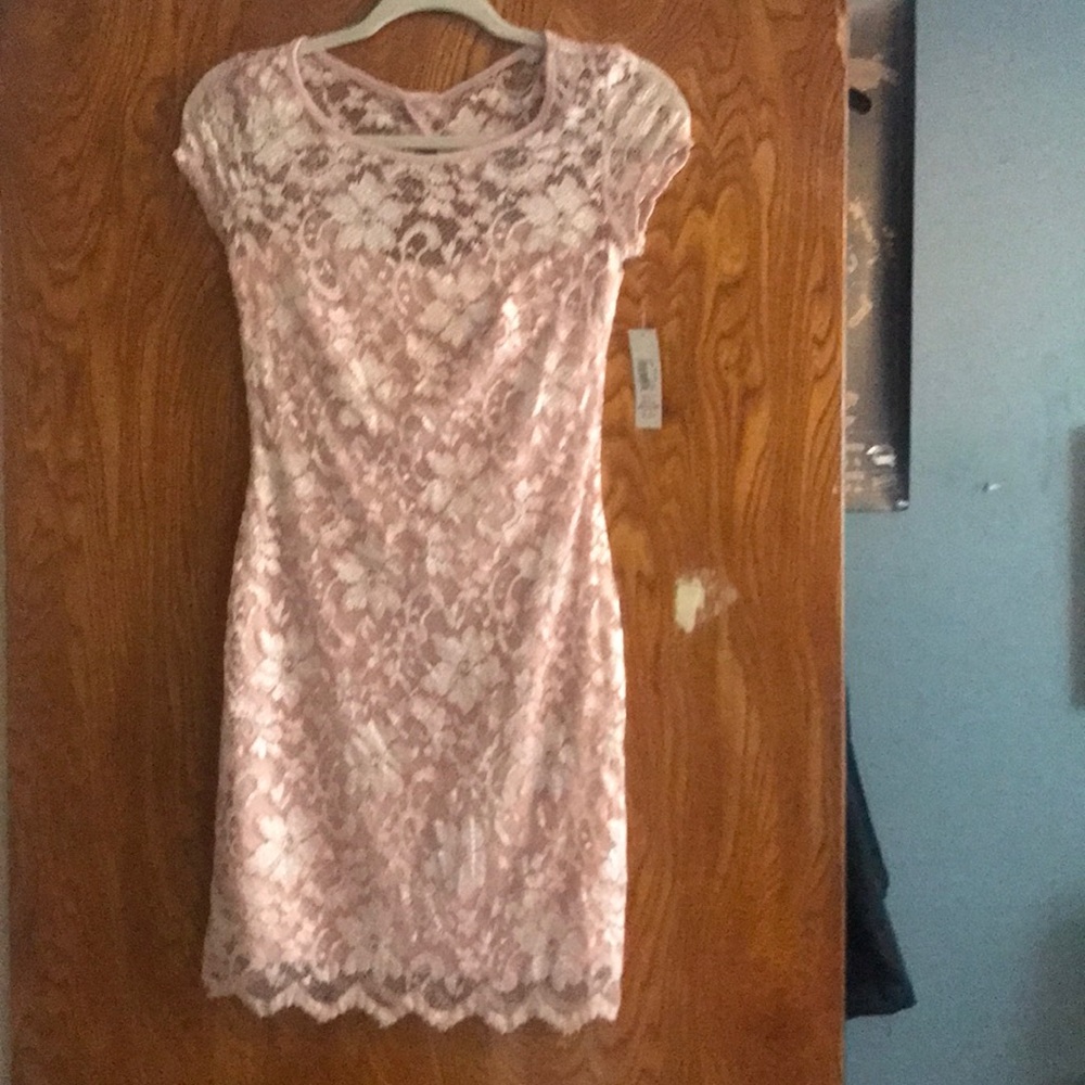 Light pink all over lace dress